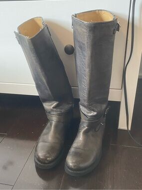 frye veronica criss cross tall moto boot